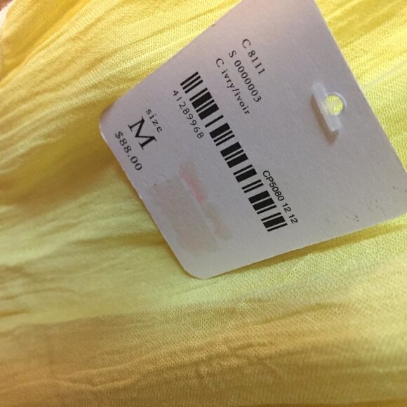 New Free People Yellow White Color Block Swing Dress Tunic racerback Beach Dress - Picture 6 of 11